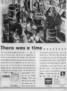 1971 Vintage Ad Corwin Churchill Appliance Store